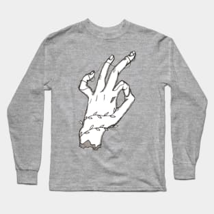 Ancient Okay Hand in Black and White Long Sleeve T-Shirt